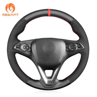 China Cosida a mano cubierta del volante de suede de carbono mate para Opel Astra K Corsa E Crossland X Grandland X Insignia Zafira en venta