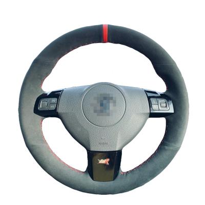 China Cubierta del volante de camiseta suave de costura a mano para Opel Vauxhall Corsa VXR Holden Astra H GSI Zafira B OPC Signum Vectra C en venta