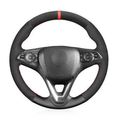 China Capa del volante con costura a mano de piel PU para Opel Astra K Corsa E Crossland X Grandland Insignia B Zafira en venta