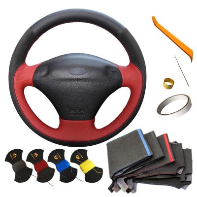 China DIY Design Schwarz Suede Auto Lenkrad Wrap Für Ford Fiesta 4 1996 1997 1998 1999 2000 2001 2002 2003 2004 2005 2006 zu verkaufen