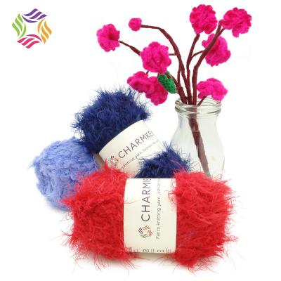 China Anti-pilling Charmkey 100% soft high quality feather nylon thread 1/7 nm dyed nylon yarn for hand knitting scarves for sale