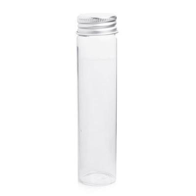 China 100ml Wine Tube Glass Liquor Bottle 50ml Sample Wine Bottle With Aluminum Cap for sale