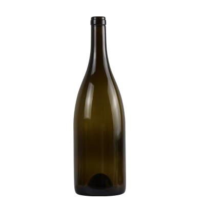 China 750ml Burgundy Wine Antique Glass Wine Bottle With Cork for sale