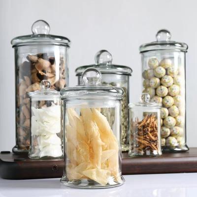 China Recyclable Large Capacity Widely Thicken Airtight Kimchi Grains Spice Food Mouth Tank Storage Lead Free Glass Jar for sale