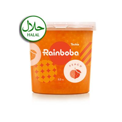 China Taiwan Supplier Premium Round Peach Halal Flavor Jumping Boba for sale