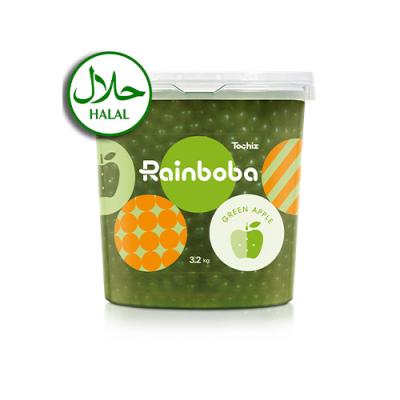 China Taiwan Supplier Premium Round Halal Green Apple Flavor Jumping Boba for sale