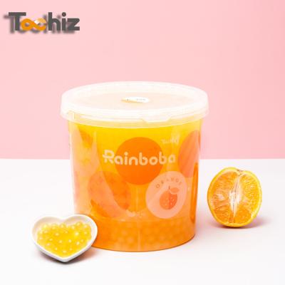 China JB12 Taiwan Made Orange Flavor Jumping Boba Pearl For Bubble Tea Bursting Round Pearls for sale