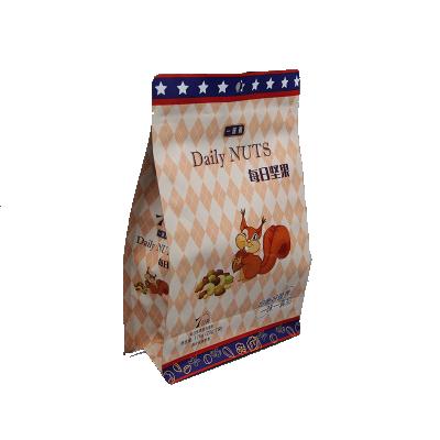 China Rectangular Square Canister Moisture Proof Tie Bag Stand Up Packaging Base Flat Bottom Pouches With Slider for sale