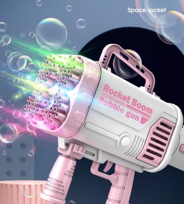 China Bubble Gun With Lights Promotional Hot Selling Rocket Boom Bubble Gun Water Balloon Pump Toy Gift Toy Party Suppliers for sale