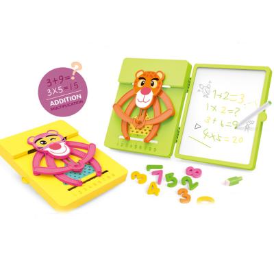 China Brinquedos Educativos Intelligence Math Puzzle Cards Monkey Drawing Arithmetic Math Toy Study Educational Figure Toys for sale