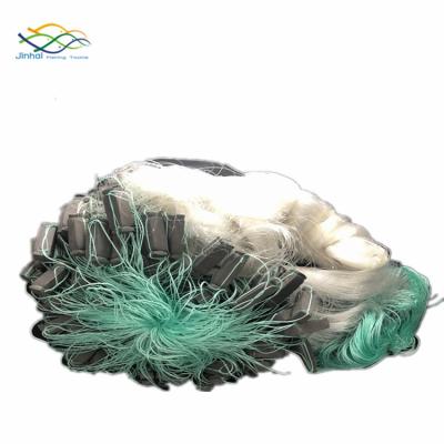 China Monofilament commercial fishing nets single layer gillnet three layers used industrial fishing nets fishing net mesh 3 layers nylon for sale