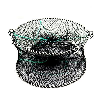 China High Strength Plastic Coated CRAB Spring Crab Cage PE Pleat Net Fishing Trap Aquaculture Equipment Lobster Crab Trap for sale