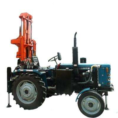 China Machinery repairs workshop wheeled pneumatic diesel hydraulic type Hongrun water well drilling rig tractor drilling rig for sale