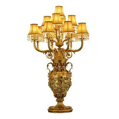 China European French creative copper villa lamp bedside bedroom lamp retro desk decorative table lamp for sale