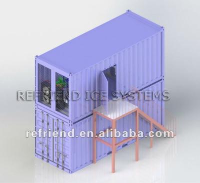 China Air Cooled 20ft Containerized Complete 10T Flake Ice Plant With Ice Storage Flake Ice for sale