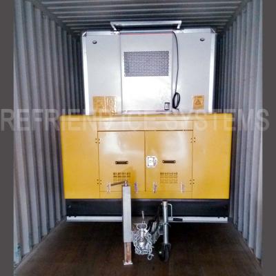 China Fiberglass Cover Refrigerator Trailer With Disel Generator 5000w for sale