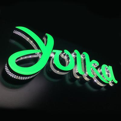 China Green Color Epoxy Resin Frontlit Channel Indoor Custom Letters Sign for sale