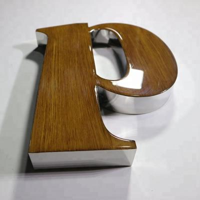 China Indoor Woodgrain Epoxy Resin LED Frontlit Channel Letters for sale