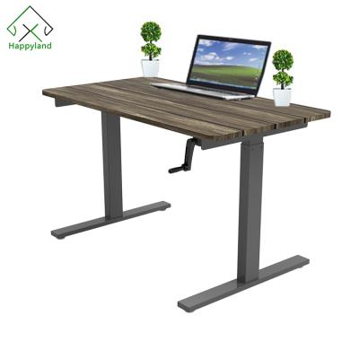 China Adjustable (Height) Made in China 2 Legs Ergonomic Manual Height Adjustable Computer Table Crank Desk for sale