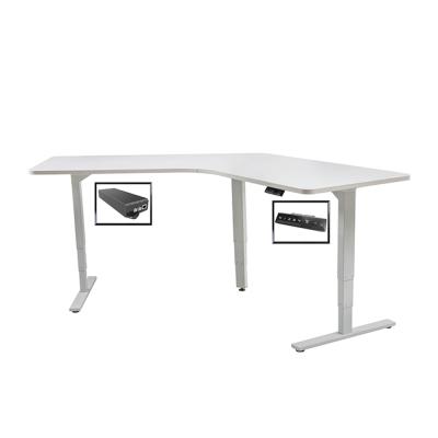 China Best Adjustable (Height) Adjustable Desk For Home Office 3 Legs Engine Corner Position Triple Desk for sale