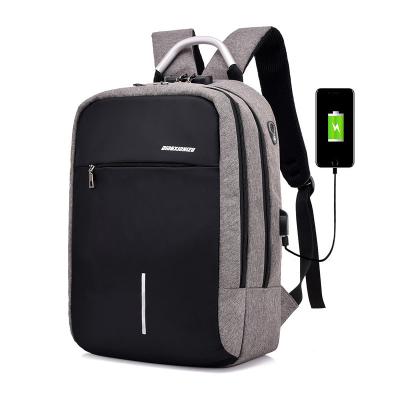 China 14 inch computer bag business password lock backpack men's USB rechargeable backpack anti-theft backpack school bags for sale