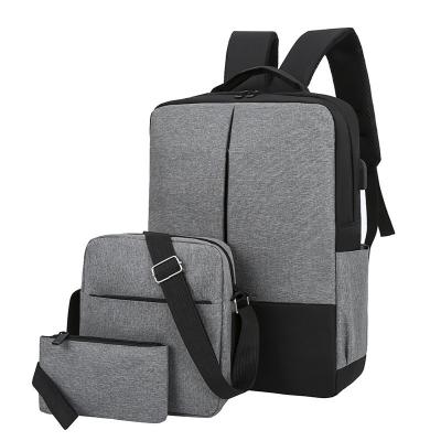 China With USB Manufacturers Computer Laptop Backpack With Usb Left Set Of 3 2021 New Leisure Students School Bag For Men And Women Kids for sale