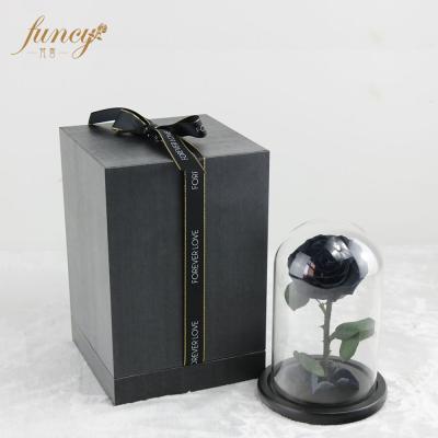 China Decoration Yunnan Grade Preserved Black Roses Flowers In Box for sale