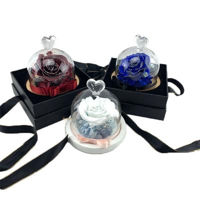 China Unique Thanksgiving Day Thanksgiving Day Gift Ideas Wishing Bottle Preserved Glass Flowers for sale