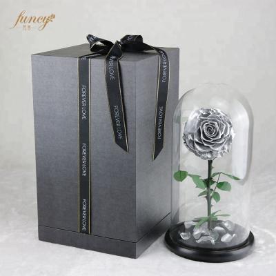 China Real Roses OEM Wholesale Preserved Flowers In Festivals Decoration Glass Wedding Centerpieces for sale