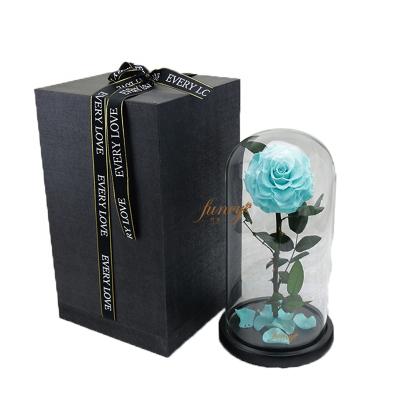 China Festive Beauty and the Gift Beast Mounted Eternal Durable Preserved Rose Flower in Glass M for sale