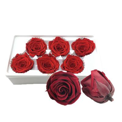 China Eco - Friendly Christmas Decoration Flower Rose Heads Interior Decoration Preserved Roses for sale