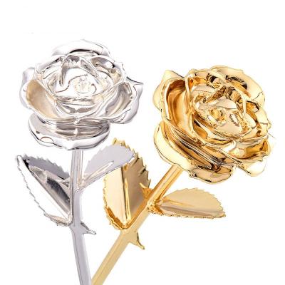 China Durable Gold Plated Gold Dipped Galaxy Rose Mothers Day Gifts Rose Dipped Gold 24k Rose Real Rose 24k Decoration for sale