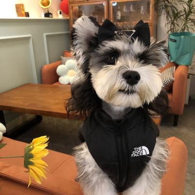 China Dog Face Autumn And Winter Dog Clothes Teddy Schnauzer Cartoon Small Thickened Warm Dog Coat Vest Vest Clothing for sale