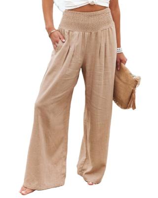 China 2022 Anti-Static Frontier Spring and Summer Hot New Women's Clothing Washing Elastic Waist Wide Leg Casual Pants for sale