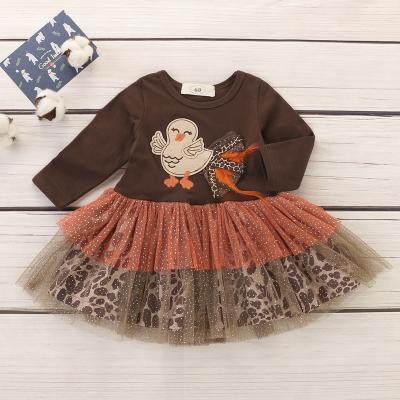 China Breathable Thanksgiving Babies Dress Kids Clothes Turkey Girl Dress for sale