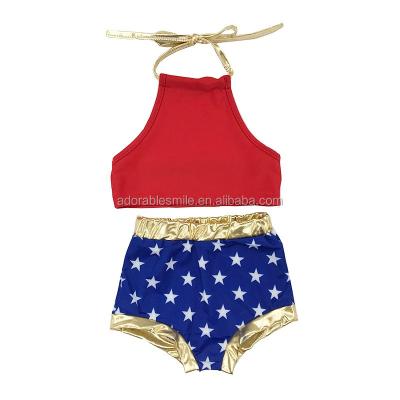 China Breathable Kids Clothing Little Girl Swimsuit Patterns Summer Beach Wear Babies Swimsuit For 4th Of July for sale