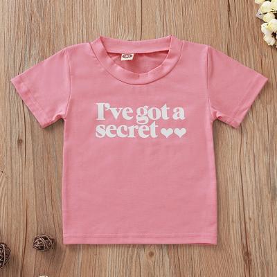 China Sustainable Posh Dust Pink Baby Girl's Short Sleeve Top Cotton Shirt for 6M-5yrs old for sale