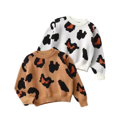 China 2022 Viable New Spring Autumn Winter Leopard Baby Boy Knit Long Sleeve Baby Kids Sweaters Warm Pullover for sale