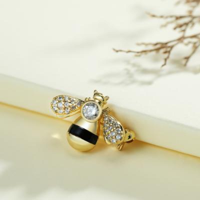 China Interesting Factory Wholesale Funny Bee Brooch For Women Fashion Enamel& Crystal Jewelry Brooches for sale