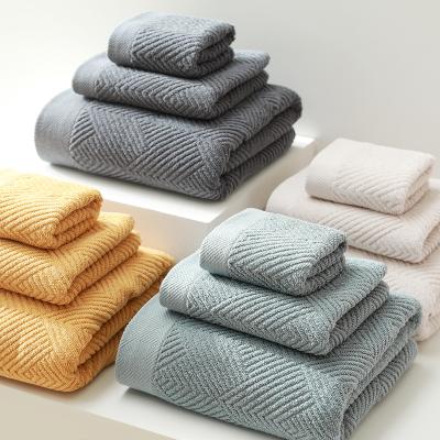 China Compressed Cotton Candy Color Three Piece Combed Towel Bath Towel Square Set Simply Simple for sale