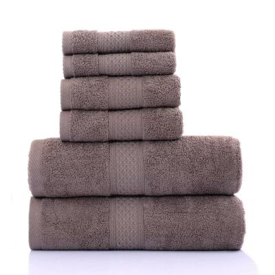 China Child Safe Luxury 100% Cotton 6 Pcs Towel Set Bathroom Towel Hand Bath Towels for sale