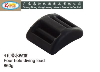 China Vier tauchende Bleigewichte des Lochs Tauchen-Bleiblock 1KG des Druckgusses PVC beschichteter zu verkaufen