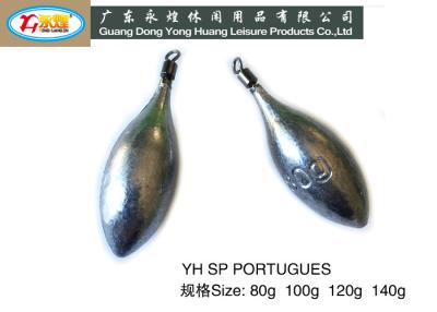 China oval die casting fishing lead with swivel YHSPPORTUGUES 80G100G120G140G for sale