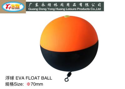 China 2017 new EVA material fishing float ball diameter 70MM black orange with swivel for sale