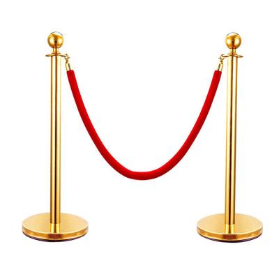 China Bank Gold Balustrade Bracket Red Velvet Rope Support for sale