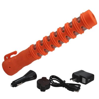 China PC+TPR CE Road Safety Flashing Light Rechargeable Led Traffic LED Flare Magnetic Heating Stick for sale