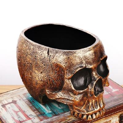 China New Design Resin Skeleton Flower Pot Modern Skeleton Planter Pot Large Flower Pot Prices Flower Pots And Planters for sale