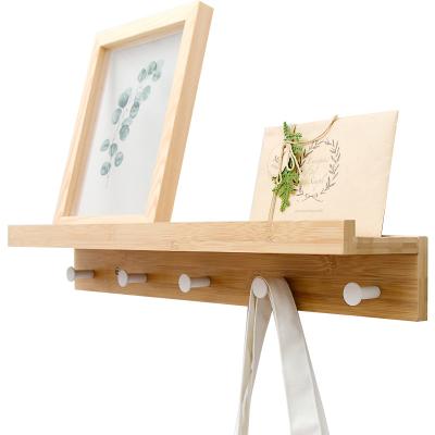 중국 Contemporary Creative Uniterm Divider Shelf Hook Rack Wall Mounted Bathroom Toilet Wall Bamboo Shelf 판매용