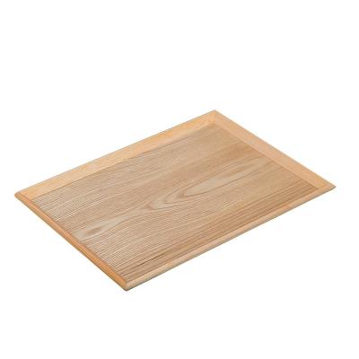 China Hotel Korean Beveled Household Household Tea Set Tea Tray Wooden Rectangle Dish for sale