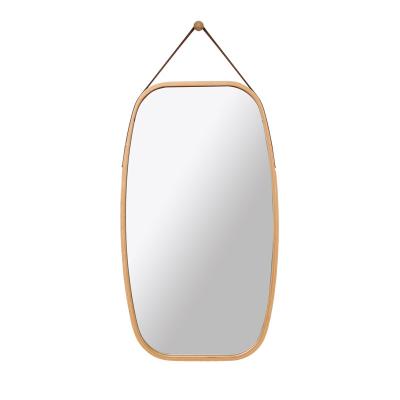 China Modern Wall Mounted Full Mirror Nordic Decorative Wall Mounted Full Body Mirror Round Bathroom Hotel Mirror for sale